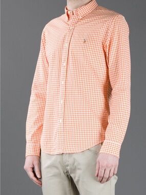 Polo by Ralph Lauren Orange Gingham Button-Down Shirt